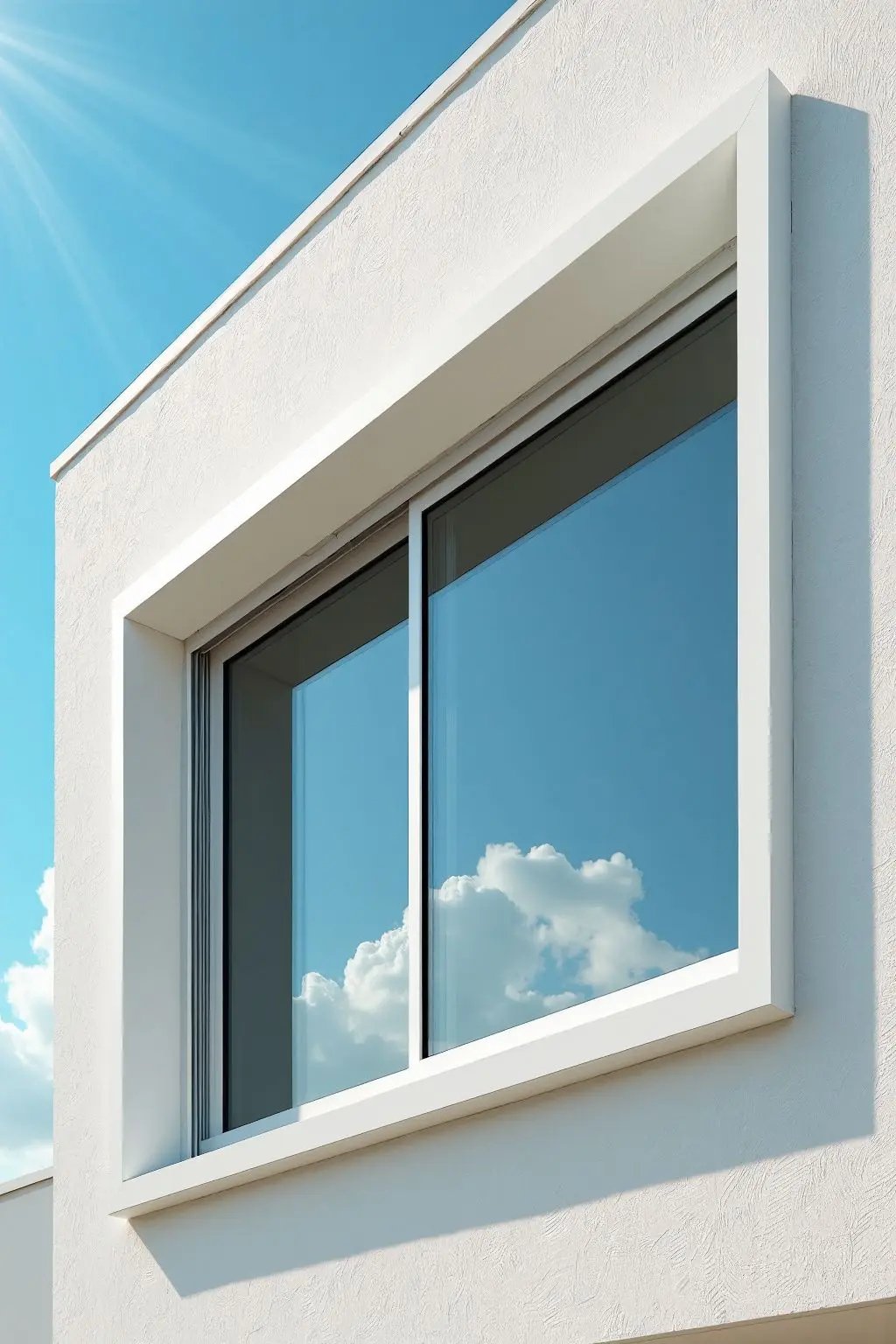 Técnico de Elevation Windows instalando una ventana en la fachada de una vivienda